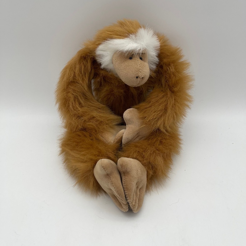 Vintage 2002 Berkeley Designs Orangutan Plush Hanging Monkey Shaggy Ginger 14"